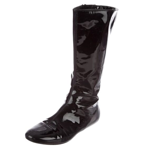 37 (7) BURBERRY Patent Leather Mid-Calf Boots GUC Vintage Y2K - Picture 14 of 16